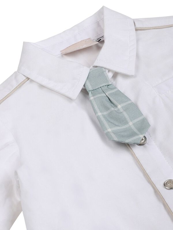 Boys White Long Sleeve Woven Shirt image number 2